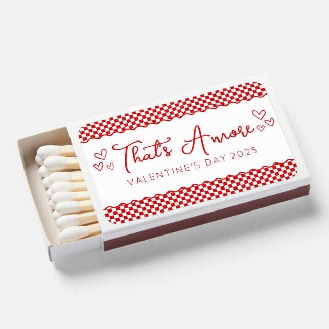 That's Amore! Italian Themed Valentine's Day Party Matchboxes (Front Open)