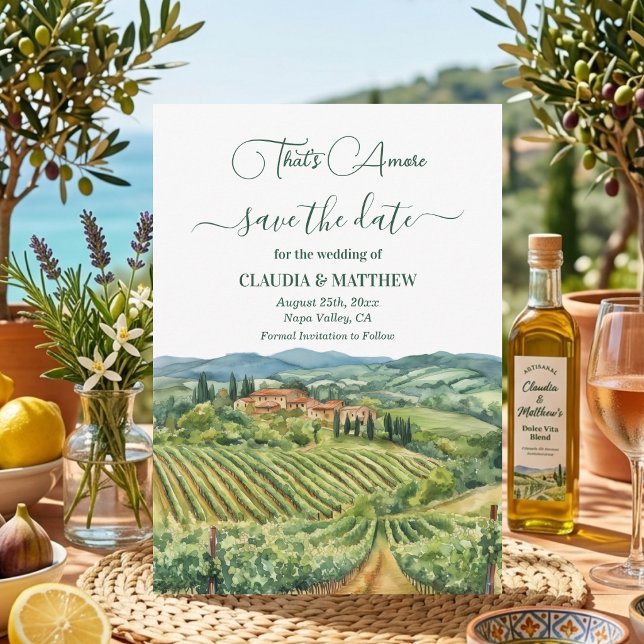 That's Amore Italian Vineyard Wedding Save The Date (Creator Uploaded)