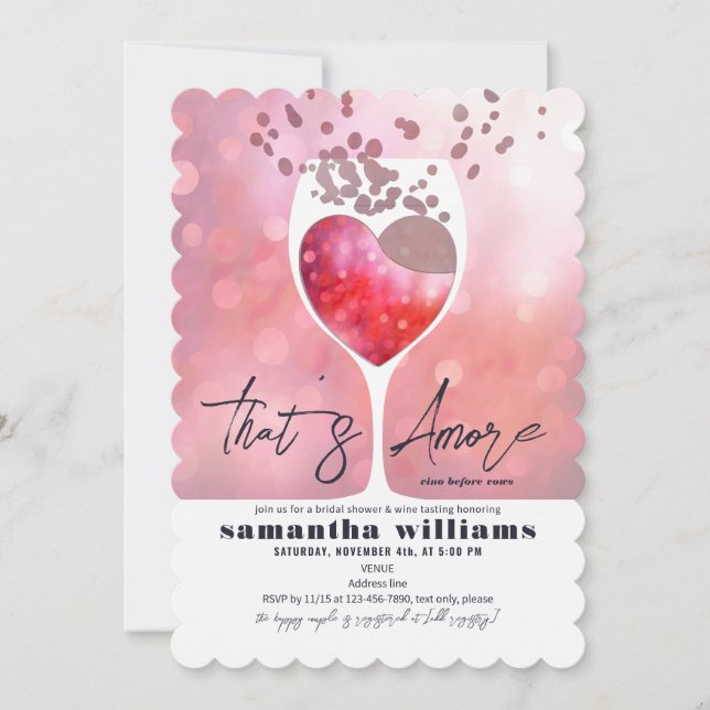Thats Amore Italian Vino Before Vows Bridal Shower Invitation (Front)