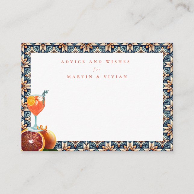 That's Amore Juicy Orange Spritz  Advice Cards (Front)