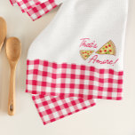 That's Amore Kitchen Towel<br><div class="desc">That's amore! Bridal shower with Italian theme of pizza slices and red checkered gingham</div>