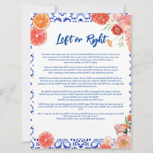 Thats amore left or right bridal shower game card