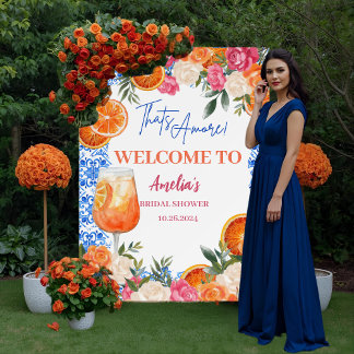 Thats amore mediterranean blue tiles bridal shower foam board