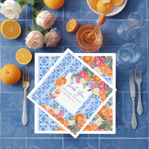 Thats amore mediterranean blue tiles bridal shower napkins