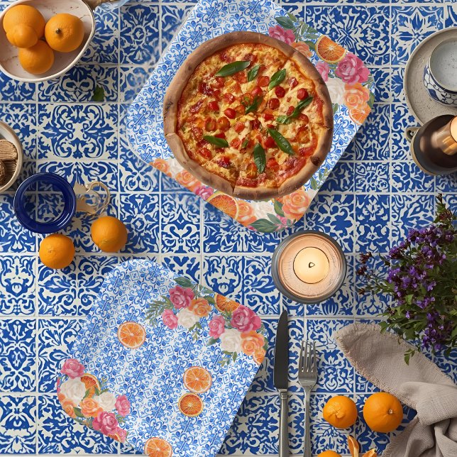 Thats amore mediterranean blue tiles bridal shower paper plates (Creator Uploaded)