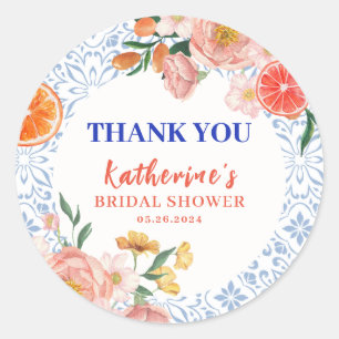 Thats amore mediterranean citrus Bridal shower Classic Round Sticker