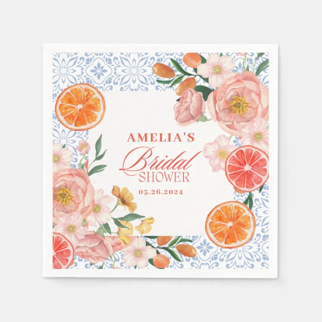Thats amore mediterranean citrus Bridal shower  Napkins (Front)