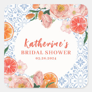 Thats amore mediterranean citrus Bridal shower  Square Sticker