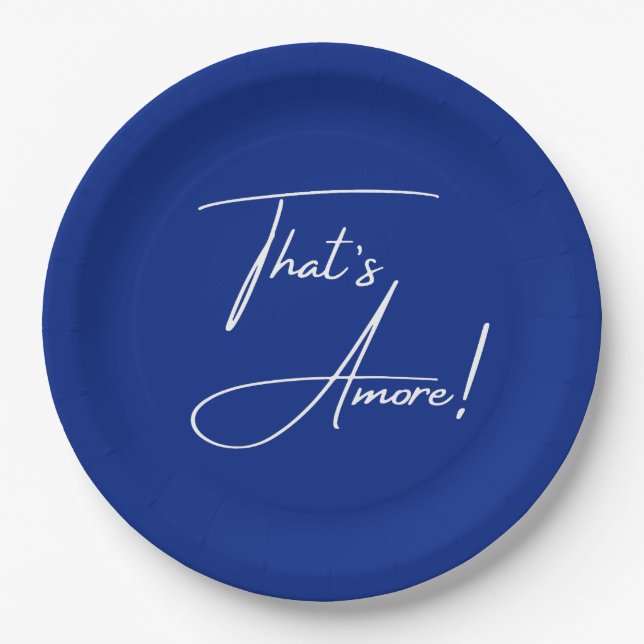 That's Amore Mediterranean Cobalt Blue  Paper Plates (Front)