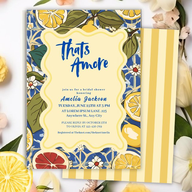 Thats amore mediterranean lemon bridal shower invitation (Creator Uploaded)