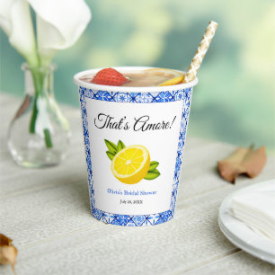 That's Amore Mediterranean Lemon Bridal Shower Paper Cups