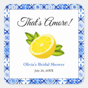 That's Amore Mediterranean Lemon Bridal Shower Square Sticker