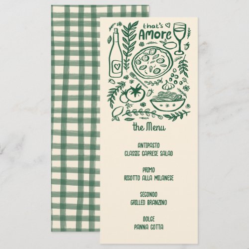 That's Amore Menu CUSTOM Hand-drawn Italian Food
