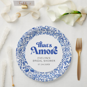 That's Amore Modern Italian Bridal Shower Paper Plates