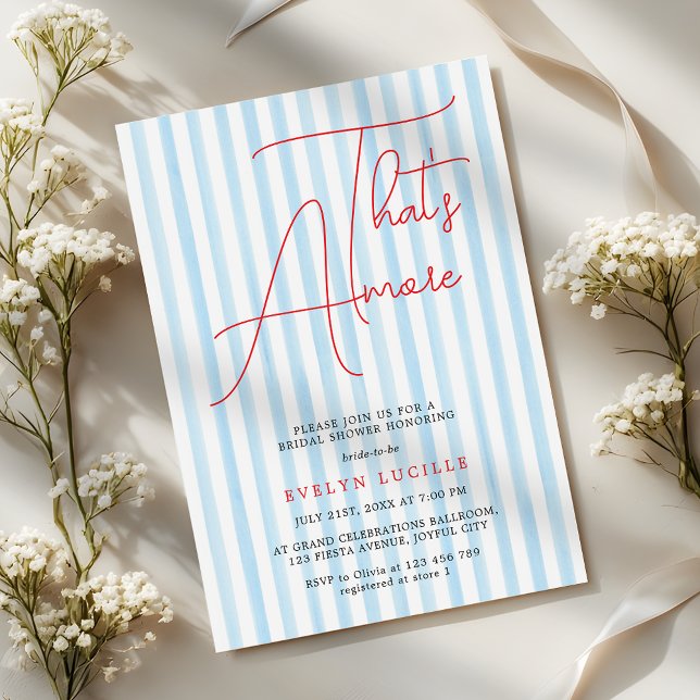 That's Amore Modern Script Bridal Shower Invitation (Creator Uploaded)