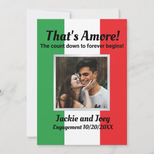 Thats Amore Personalized Photo Italian Flag Save The Date