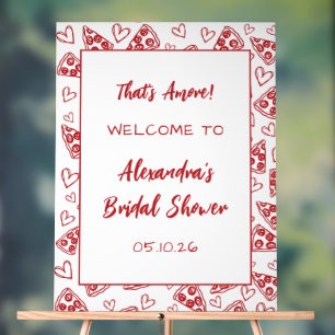 That's Amore Pizza Bridal Shower Welcome Sign
