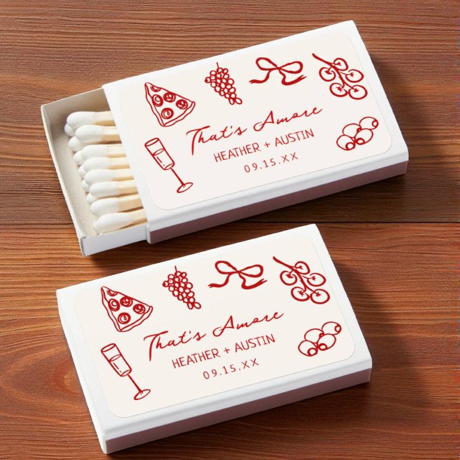 That's Amore Pizza Wedding Favor Matchbox Matchboxes (Creator Uploaded)