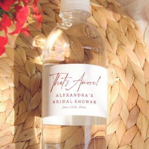 That's Amore Pizza & Wine Bridal Shower Water Bottle Label