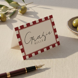 That's Amore Red Checkered Bridal Shower Letterpress Thank You Card