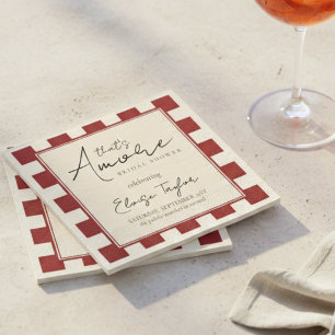 That's Amore Red Checkered Bridal Shower  Napkins