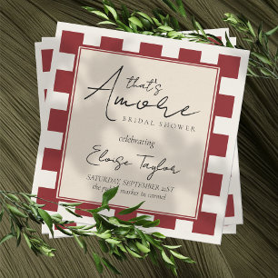 That's Amore Red Checkered Bridal Shower Napkins