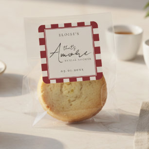 That's Amore Red Checkered Bridal Shower  Square Sticker