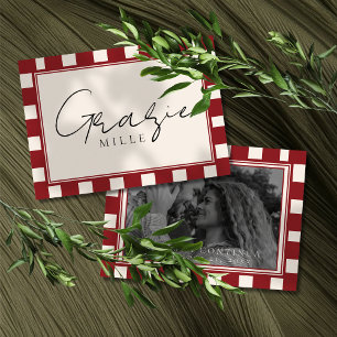 That's Amore Red Checkered Bridal Shower  Thank You Card