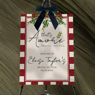 That's Amore Red Checkered Bridal Shower Welcome Foam Board