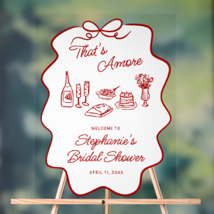 That's Amore Red Doodle Frame Large Welcome Acrylic Sign