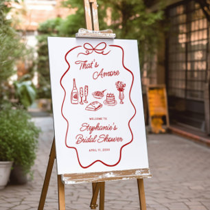 That's Amore Red Doodle Frame Large Welcome Foam Board