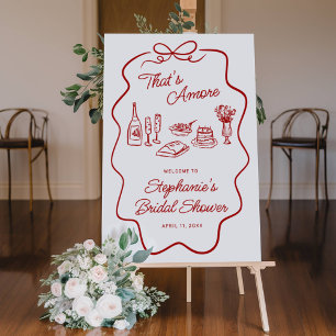 That's Amore Red Doodle Frame XLarge Welcome Sign