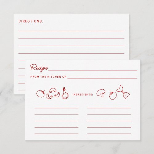 That's Amore Red Doodle Recipe Card