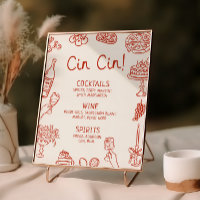 That's Amore Red Illustrated Bar Menu