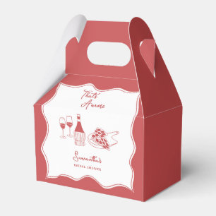 That's Amore Red Italian Pizza Wine Bridal Shower Favor Boxes