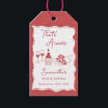 That's Amore Red Italian Pizza Wine Bridal Shower Gift Tags<br><div class="desc">A unique,  hand drawn That's Amore design featuring illustrations of traditional Italian wine and pizza. A beautiful red and white bridal shower invitation with an Italian Pizza and wine theme. Customize this pizza and wine themed bridal shower invitation and make it your own!</div>