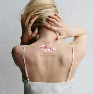 That's Amore Red Italian Pizza Wine Bridal Shower Temporary Tattoos