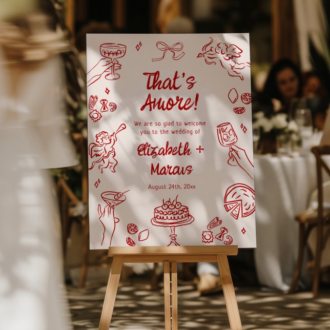 That's Amore! Red Italian Wedding Foam Board (Creator Uploaded)