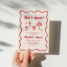 That's Amore! Red Italian Wedding Invitation