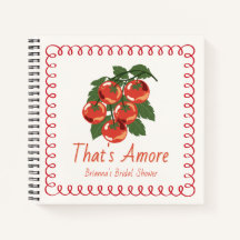 That's Amore Red Tomato Bridal Shower Guest Book