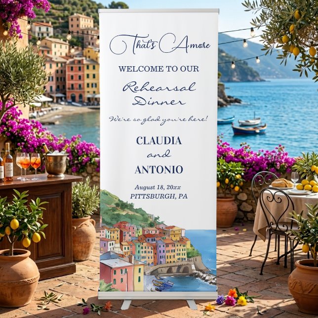 That's Amore Rehearsal Dinner Welcome Retractable Banner (Creator Uploaded)