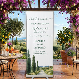 That's Amore Rehearsal Dinner Welcome Retractable Banner