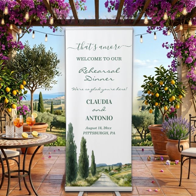 That's Amore Rehearsal Dinner Welcome Retractable Banner (Creator Uploaded)
