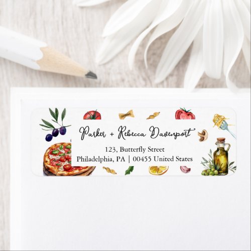 thats amore return address label italian elegant