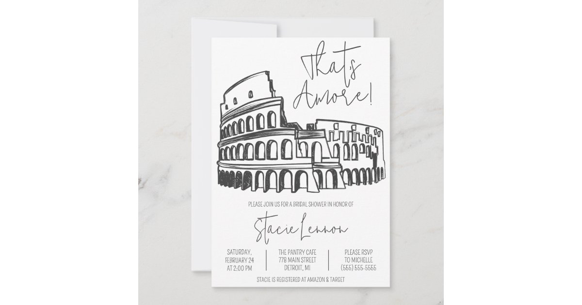 That s Amore Rome Italy Colosseum Bridal Shower Invitation Zazzle That S Amore Rome Italy Colosseum Bridal Shower Invitation Zazzle