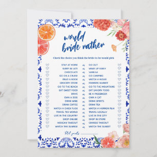 Thats amore shower would rather bride game card