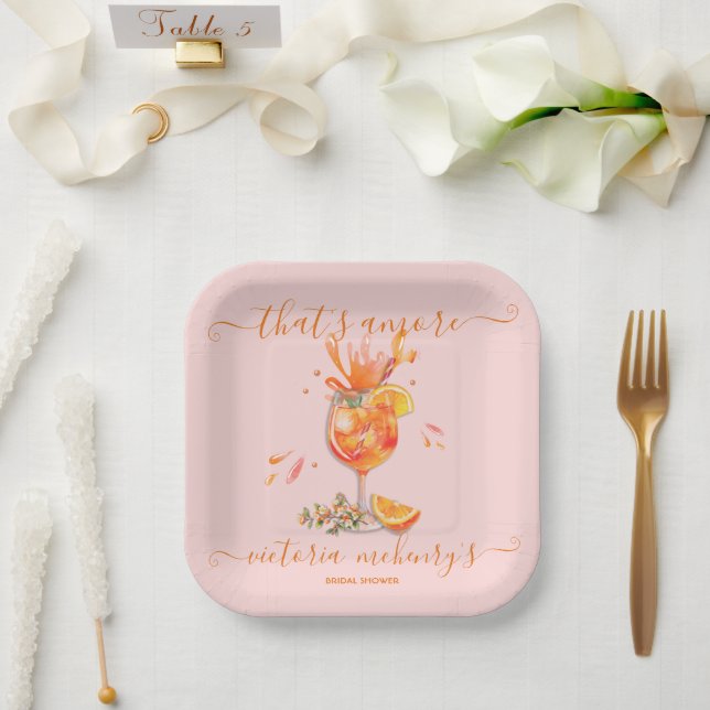 That's Amore Spritz Bridal Shower Paper Plates (Wedding)