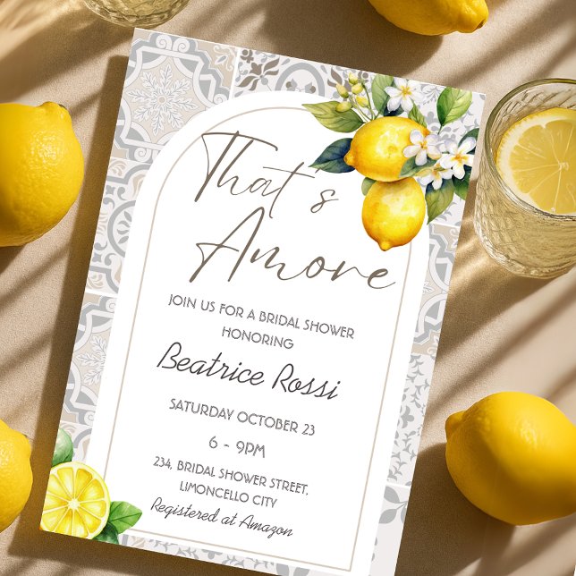 That's Amore Spritz Italian Tiles Bridal Shower Invitation (That's Amore Spritz Italian Tiles Bridal Shower Invitation)