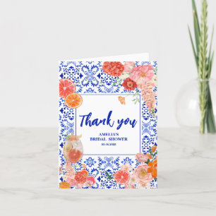 That's Amore Spritz Mediterranean Bridal Shower  Letterpress Thank You Card