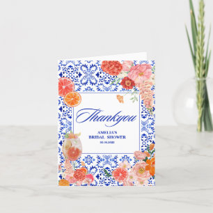 That's Amore Spritz Mediterranean Bridal Shower  Letterpress Thank You Card
